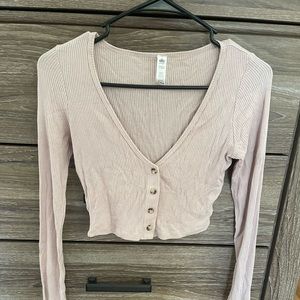 ALO Yoga Pink Ribbed Crop Top